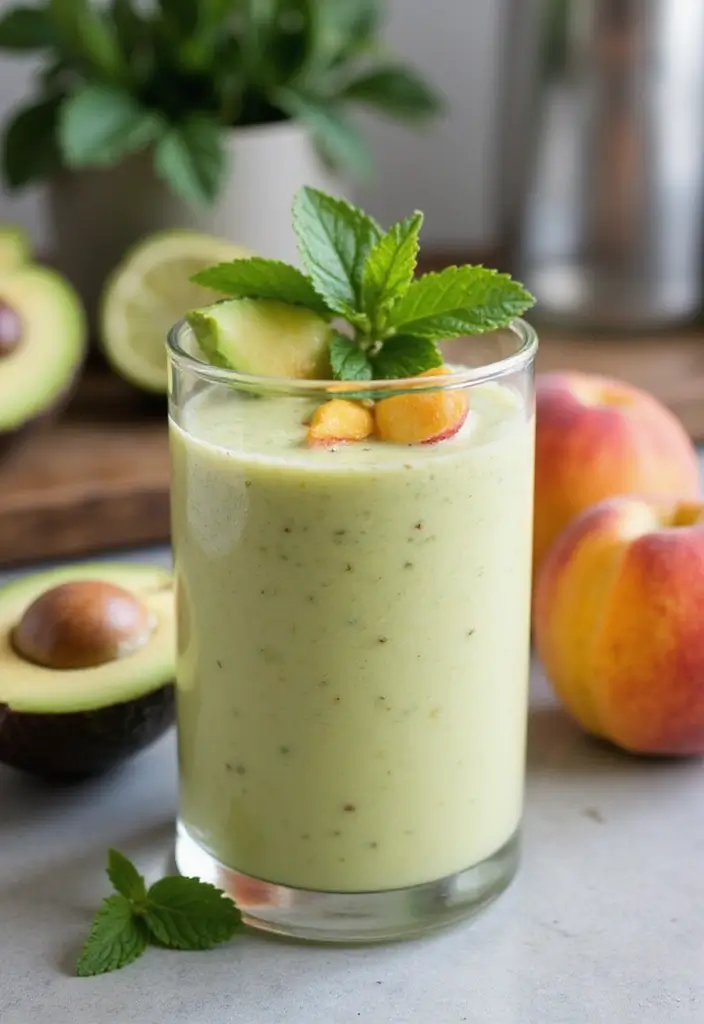 30+ Frozen Peach Smoothie Recipes Bursting with Summer Flavor 102 30+ Frozen Peach Smoothie Recipes Bursting with Summer Flavor - 16. Peach & Avocado Smoothie