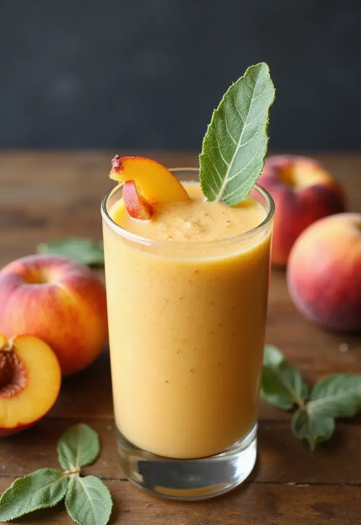 30+ Frozen Peach Smoothie Recipes Bursting with Summer Flavor 138 30+ Frozen Peach Smoothie Recipes Bursting with Summer Flavor - 22. Peach & Sage Smoothie