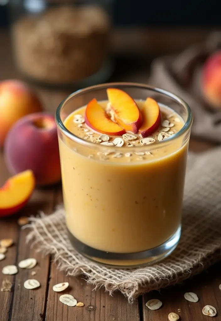 30+ Frozen Peach Smoothie Recipes Bursting with Summer Flavor 174 30+ Frozen Peach Smoothie Recipes Bursting with Summer Flavor - 28. Peach & Oat Smoothie