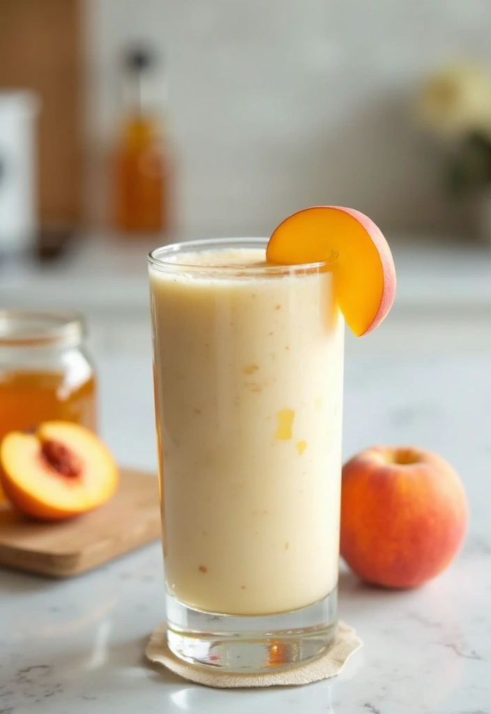30+ Frozen Peach Smoothie Recipes Bursting with Summer Flavor 188 30+ Frozen Peach Smoothie Recipes Bursting with Summer Flavor - 30. Peach & Honey Yogurt Smoothie