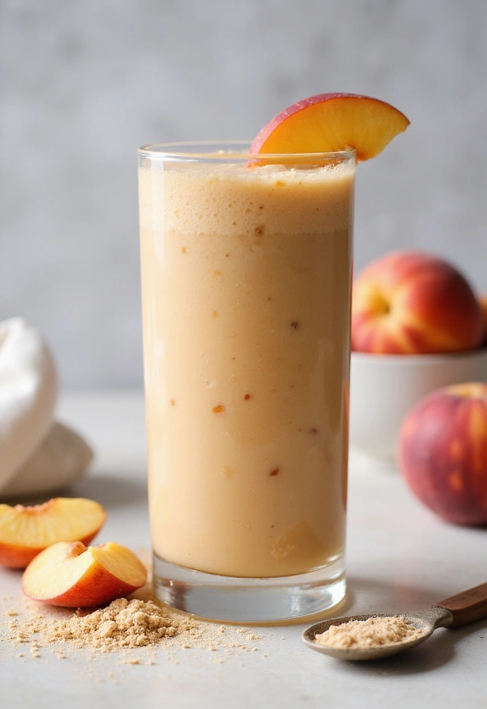 30+ Frozen Peach Smoothie Recipes Bursting with Summer Flavor 43 30+ Frozen Peach Smoothie Recipes Bursting with Summer Flavor - 7. Peach Protein Powerhouse