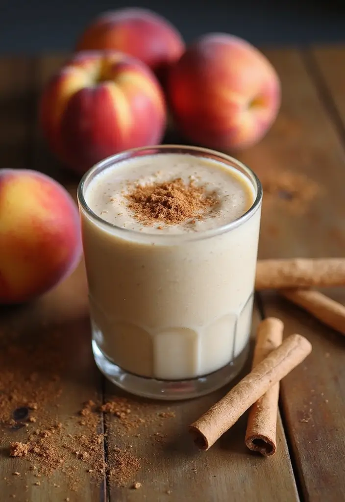 30+ Frozen Peach Smoothie Recipes Bursting with Summer Flavor 46 30+ Frozen Peach Smoothie Recipes Bursting with Summer Flavor - 8. Cinnamon Peach Delight