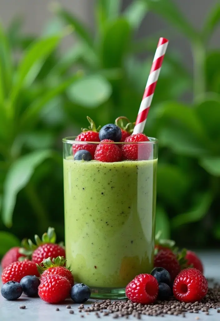 30+ Green Smoothie Recipes for a Healthy Breakfast Every Day 83 30+ Green Smoothie Recipes for a Healthy Breakfast Every Day - 15. Chia Seed Green Smoothie