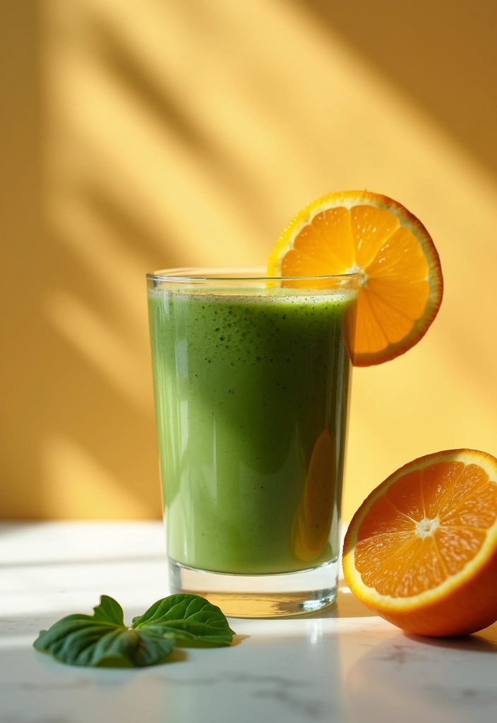 30+ Green Smoothie Recipes for a Healthy Breakfast Every Day 86 30+ Green Smoothie Recipes for a Healthy Breakfast Every Day - 16. Orange and Spinach Smoothie