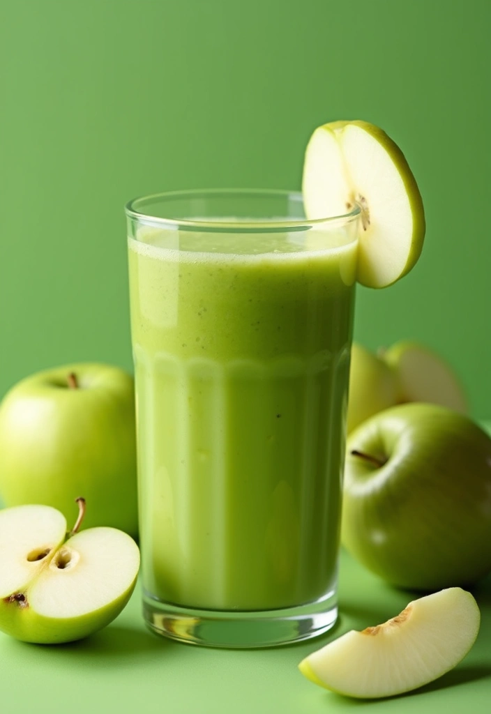 30+ Green Smoothie Recipes for a Healthy Breakfast Every Day 103 30+ Green Smoothie Recipes for a Healthy Breakfast Every Day - 19. Green Apple Smoothie
