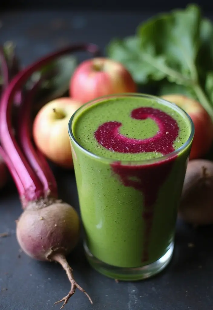 30+ Green Smoothie Recipes for a Healthy Breakfast Every Day 125 30+ Green Smoothie Recipes for a Healthy Breakfast Every Day - 23. Beet Green Smoothie