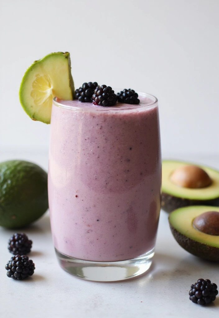 30+ Green Smoothie Recipes for a Healthy Breakfast Every Day 130 30+ Green Smoothie Recipes for a Healthy Breakfast Every Day - 24. Blackberry Avocado Smoothie