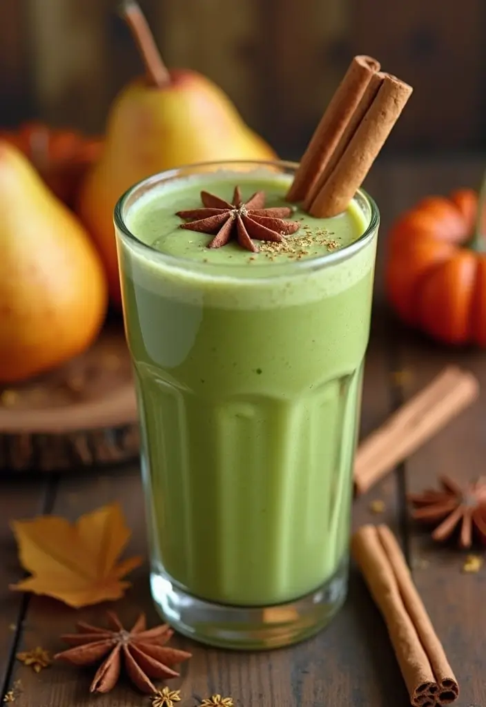 30+ Green Smoothie Recipes for a Healthy Breakfast Every Day 164 30+ Green Smoothie Recipes for a Healthy Breakfast Every Day - 30. Spiced Pear Green Smoothie