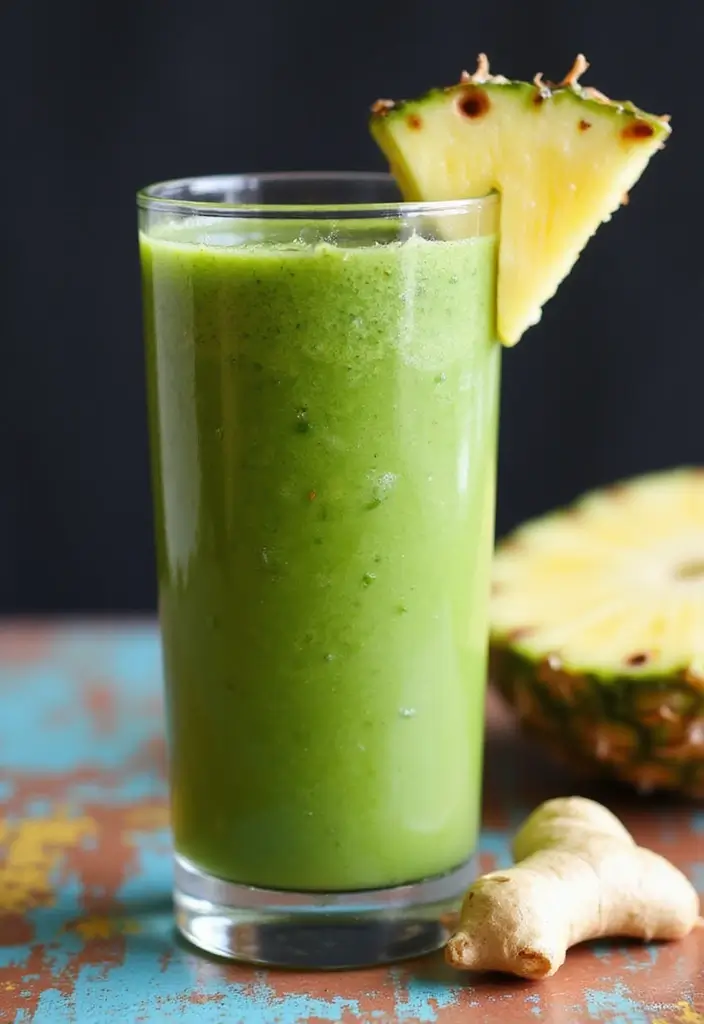 30+ Green Smoothie Recipes for a Healthy Breakfast Every Day 35 30+ Green Smoothie Recipes for a Healthy Breakfast Every Day - 7. Spicy Ginger Green Smoothie