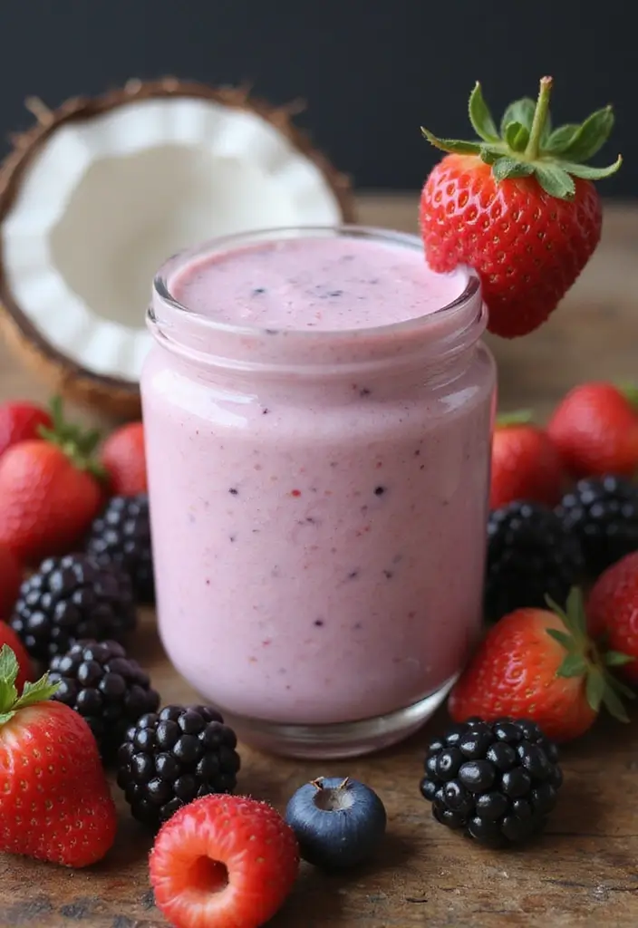 30+ Healthy Dinner Smoothie Recipes That Keep You Full and Satisfied 72 30+ Healthy Dinner Smoothie Recipes That Keep You Full and Satisfied - 12. Coconut Berry Smoothie