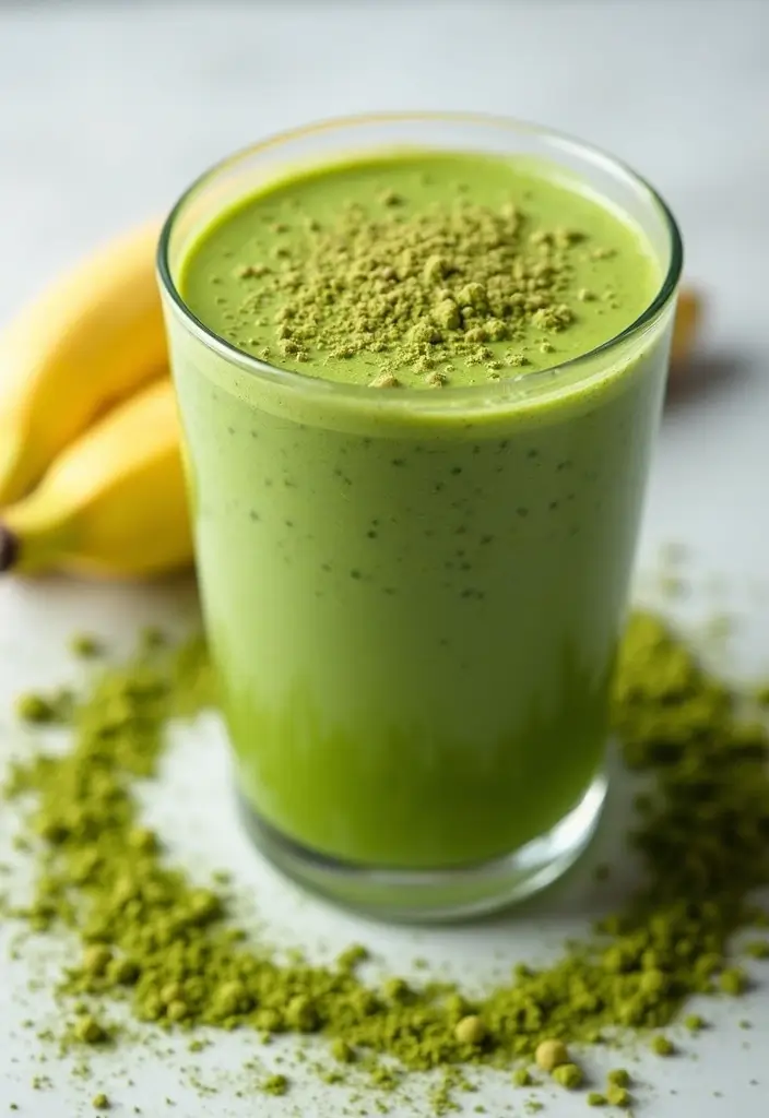 30+ Healthy Dinner Smoothie Recipes That Keep You Full and Satisfied 143 30+ Healthy Dinner Smoothie Recipes That Keep You Full and Satisfied - 23. Matcha Green Tea Smoothie