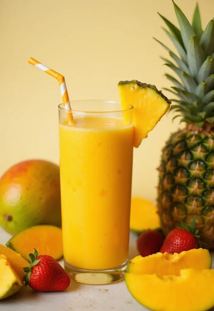 30+ Healthy Dinner Smoothie Recipes That Keep You Full and Satisfied 15 30+ Healthy Dinner Smoothie Recipes That Keep You Full and Satisfied - 3. Tropical Paradise Smoothie