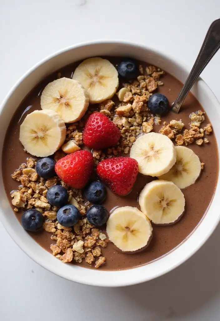 30+ Healthy Dinner Smoothie Recipes That Keep You Full and Satisfied 34 30+ Healthy Dinner Smoothie Recipes That Keep You Full and Satisfied - 6. Chocolate Banana Smoothie Bowl