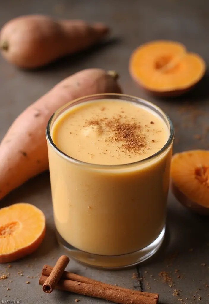 30+ Healthy Dinner Smoothie Recipes That Keep You Full and Satisfied 41 30+ Healthy Dinner Smoothie Recipes That Keep You Full and Satisfied - 7. Spiced Sweet Potato Smoothie