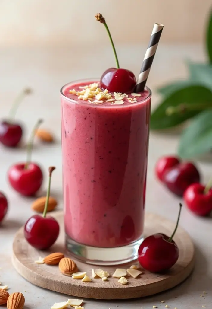 30+ Ice Cream Smoothie Recipes That Are Surprisingly Healthy 118 30+ Ice Cream Smoothie Recipes That Are Surprisingly Healthy - 20. Cherry Almond Smoothie