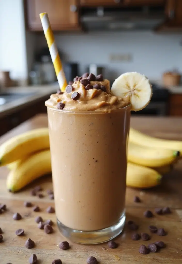 30+ Ice Cream Smoothie Recipes That Are Surprisingly Healthy 132 30+ Ice Cream Smoothie Recipes That Are Surprisingly Healthy - 22. Peanut Butter Chocolate Chip Smoothie