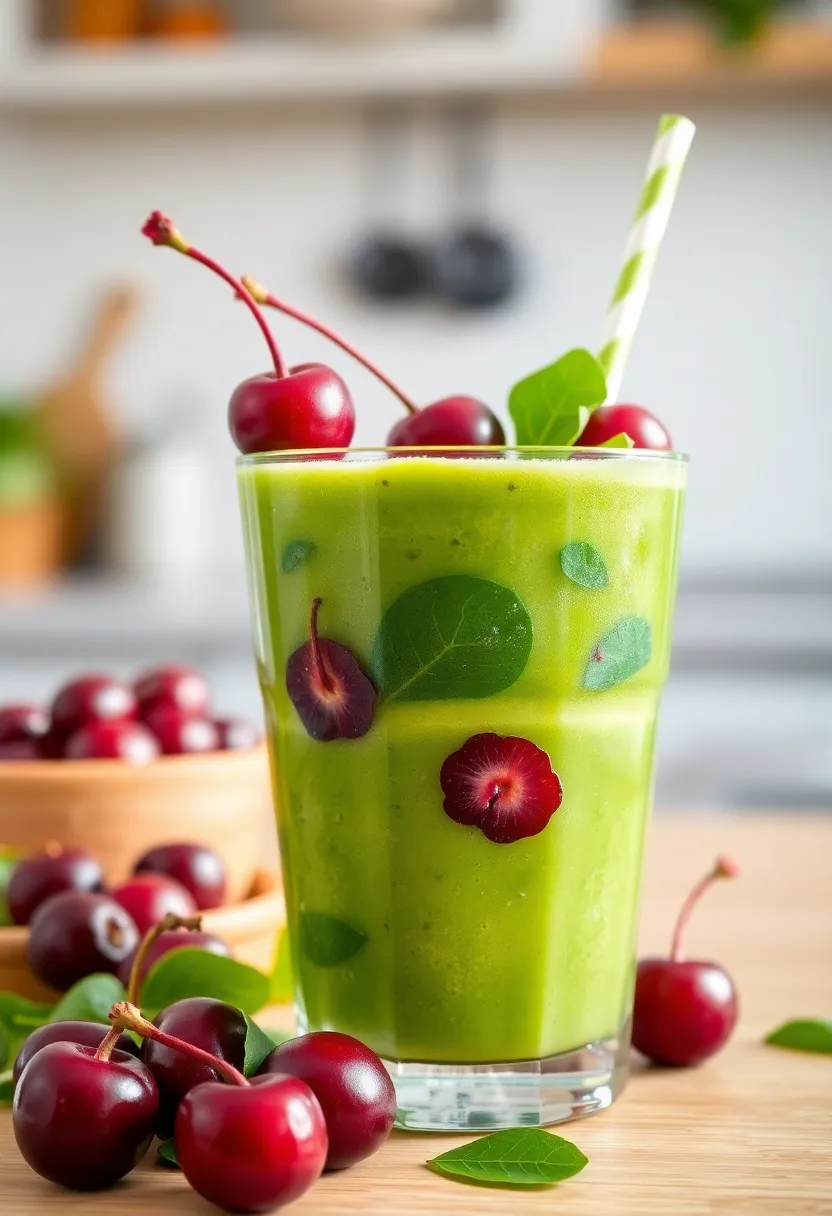 30+ Ice Cream Smoothie Recipes That Are Surprisingly Healthy 177 30+ Ice Cream Smoothie Recipes That Are Surprisingly Healthy - 29. Cherry Green Smoothie