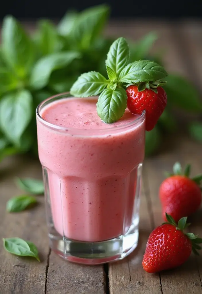 30+ Ice Cream Smoothie Recipes That Are Surprisingly Healthy 34 30+ Ice Cream Smoothie Recipes That Are Surprisingly Healthy - 6. Strawberry Basil Sensation