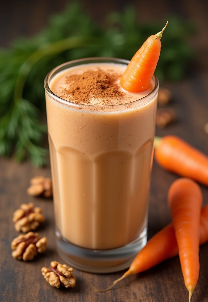 30+ Protein Smoothie Recipes without Banana for a Smooth Texture 59 30+ Protein Smoothie Recipes without Banana for a Smooth Texture - 10. Carrot Cake Protein Smoothie