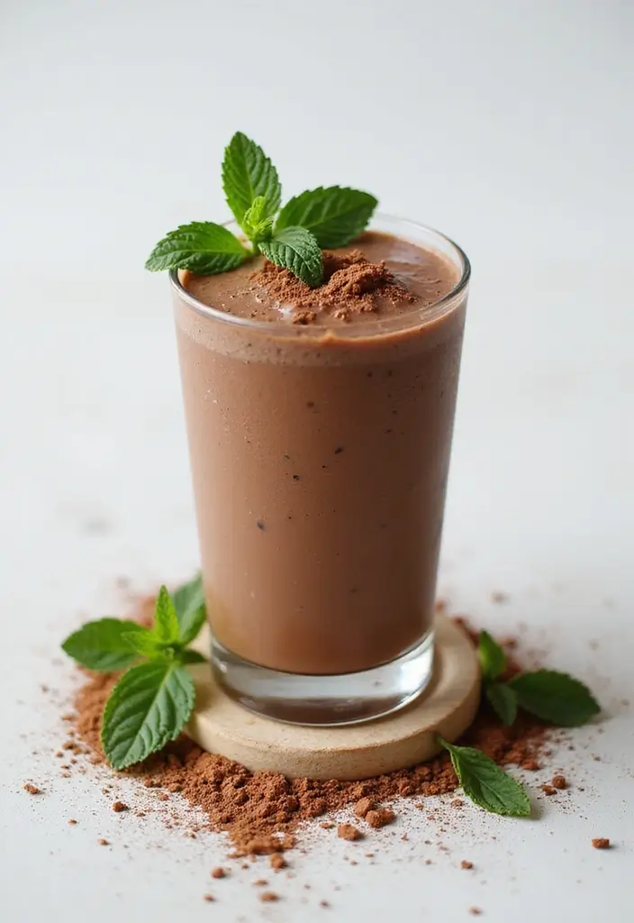 30+ Protein Smoothie Recipes without Banana for a Smooth Texture 66 30+ Protein Smoothie Recipes without Banana for a Smooth Texture - 11. Chocolate Mint Protein Smoothie