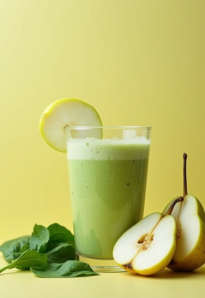 30+ Protein Smoothie Recipes without Banana for a Smooth Texture 123 30+ Protein Smoothie Recipes without Banana for a Smooth Texture - 20. Pear and Spinach Protein Smoothie