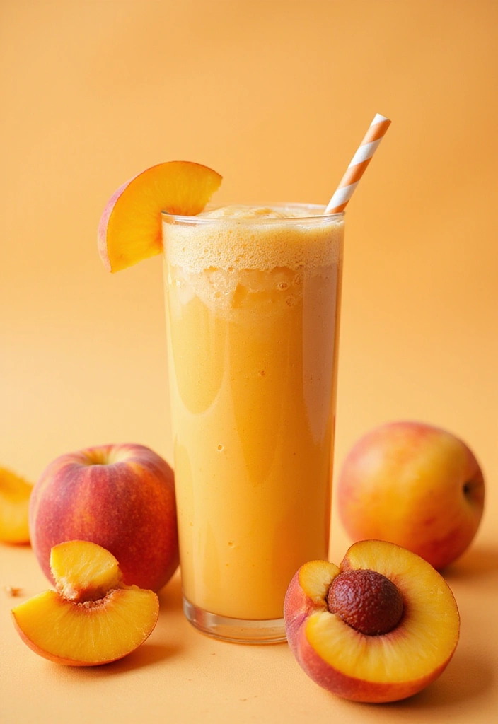 30+ Protein Smoothie Recipes without Banana for a Smooth Texture 137 30+ Protein Smoothie Recipes without Banana for a Smooth Texture - 22. Peach Almond Protein Smoothie
