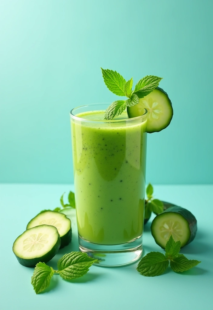 30+ Protein Smoothie Recipes without Banana for a Smooth Texture 175 30+ Protein Smoothie Recipes without Banana for a Smooth Texture - 28. Cucumber Mint Protein Smoothie