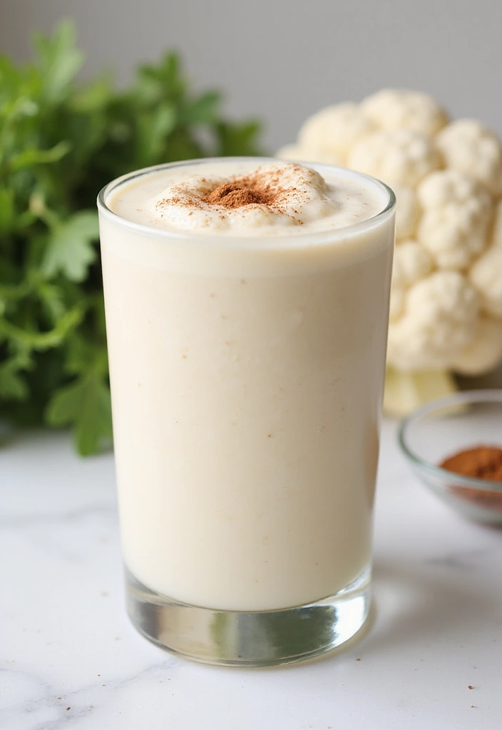30+ Protein Smoothie Recipes without Banana for a Smooth Texture 189 30+ Protein Smoothie Recipes without Banana for a Smooth Texture - 30. Creamy Cauliflower Protein Smoothie