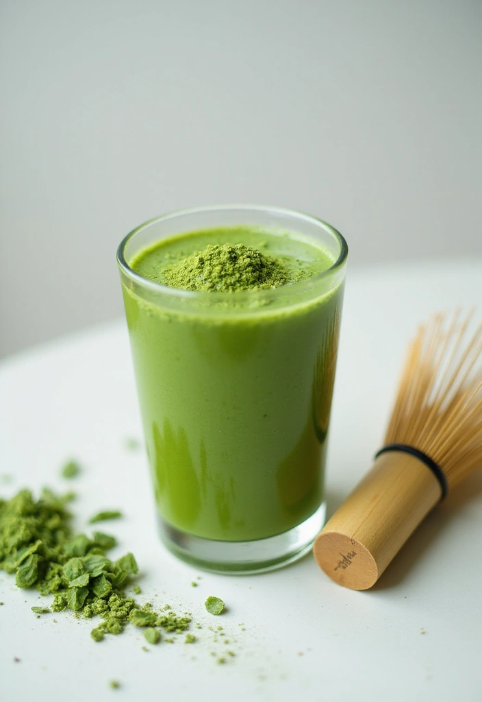 30+ Protein Smoothie Recipes without Banana for a Smooth Texture 42 30+ Protein Smoothie Recipes without Banana for a Smooth Texture - 7. Matcha Green Tea Protein Smoothie