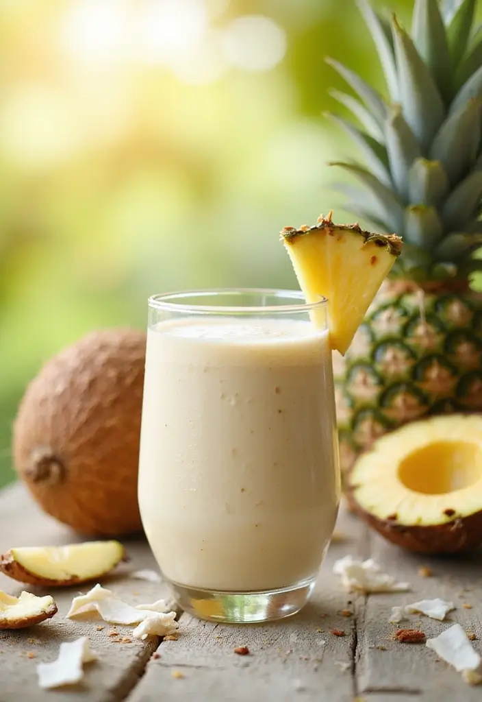 30+ Protein Smoothie Recipes without Banana for a Smooth Texture 52 30+ Protein Smoothie Recipes without Banana for a Smooth Texture - 9. Sweet Tropical Coconut Protein Smoothie
