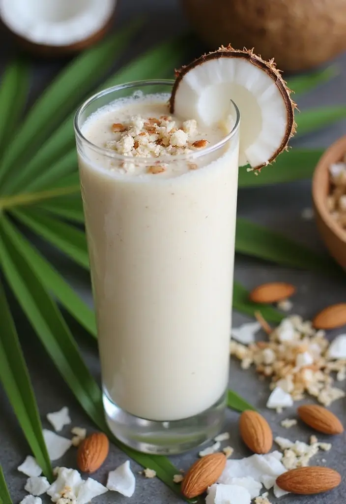 30+ Smoothie Recipes with Almond Milk for Dairy-Free Goodness 64 30+ Smoothie Recipes with Almond Milk for Dairy-Free Goodness - 10. Coconut Almond Smoothie