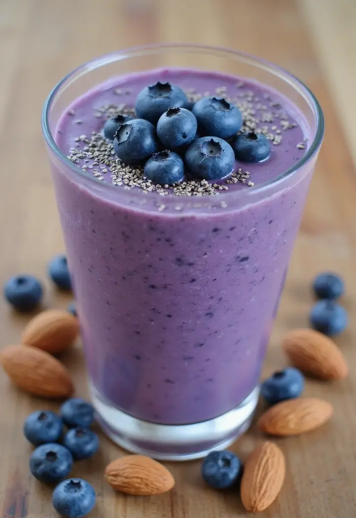 30+ Smoothie Recipes with Almond Milk for Dairy-Free Goodness 99 30+ Smoothie Recipes with Almond Milk for Dairy-Free Goodness - 15. Blueberry Almond Smoothie
