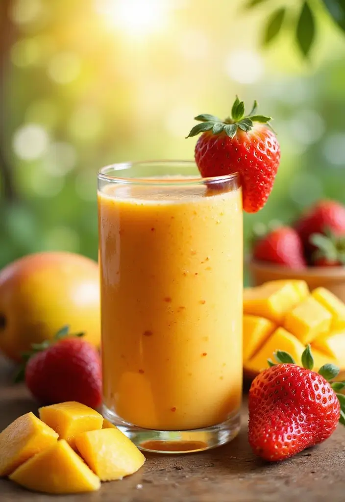 30+ Smoothie Recipes with Cottage Cheese for Extra Protein and Creaminess - 13. Strawberry Mango Smoothie