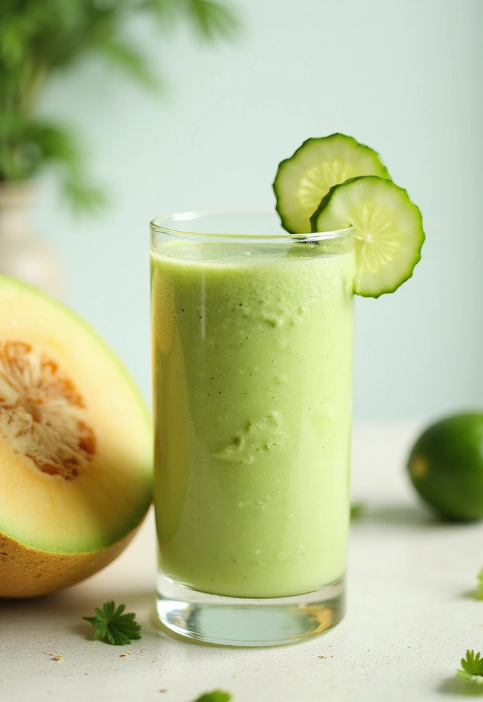 30+ Smoothie Recipes with Cottage Cheese for Extra Protein and Creaminess - 27. Cucumber Melon Smoothie