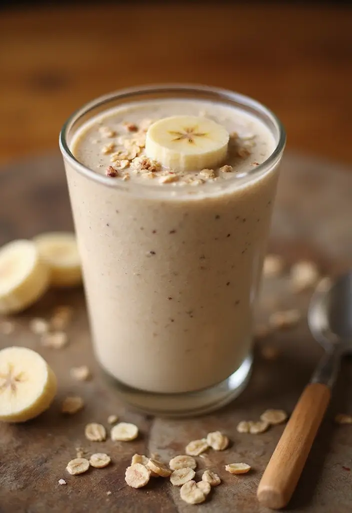30+ Smoothie Recipes with Cottage Cheese for Extra Protein and Creaminess - 29. Oatmeal and Banana Smoothie