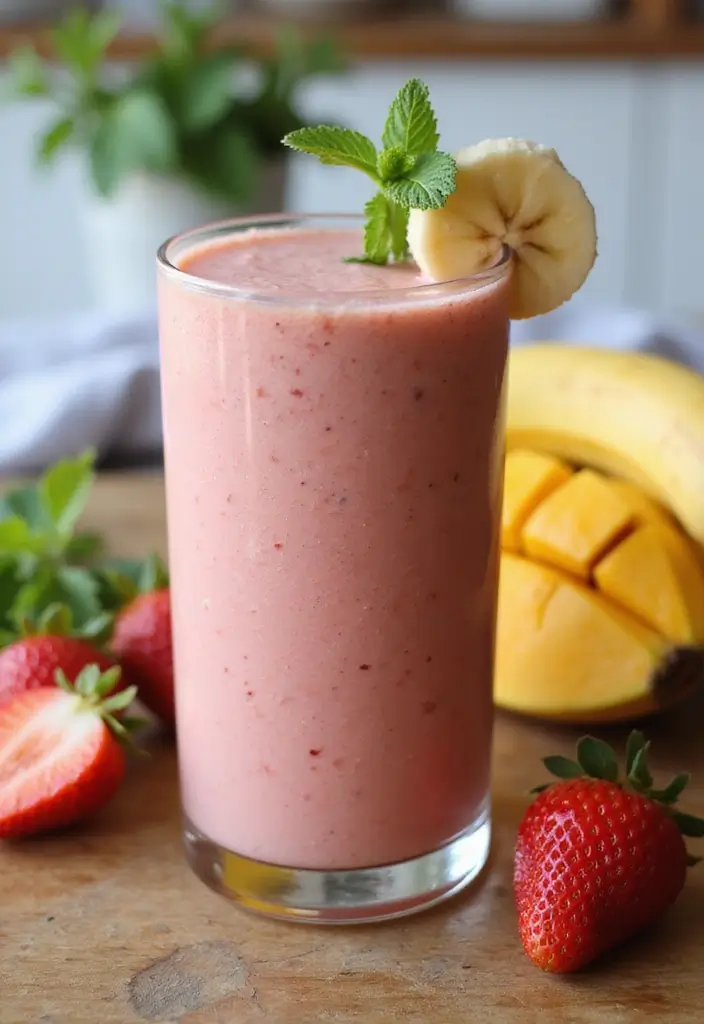 30+ Strawberry Banana Mango Smoothie Recipes for Tropical Flavor 1 30+ Strawberry Banana Mango Smoothie Recipes for Tropical Flavor - 1. Classic Strawberry Banana Mango Smoothie