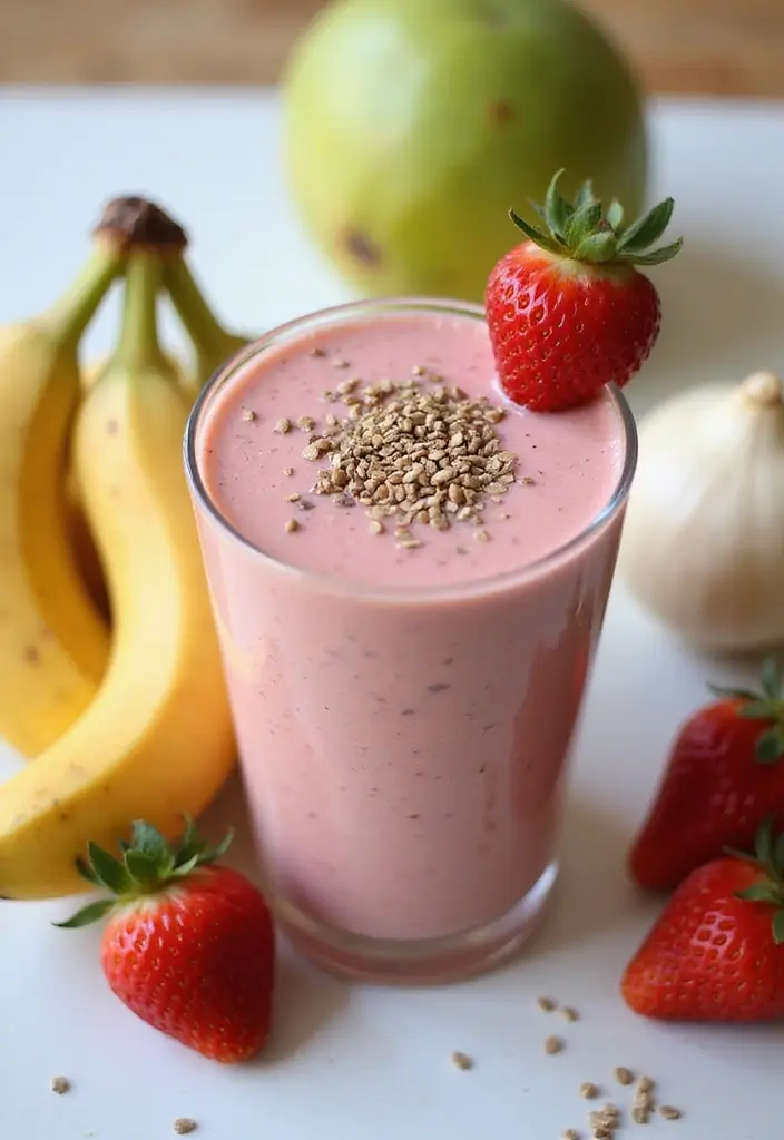 30+ Strawberry Banana Mango Smoothie Recipes for Tropical Flavor 79 30+ Strawberry Banana Mango Smoothie Recipes for Tropical Flavor - 13. Strawberry Banana Mango Smoothie with Flaxseeds