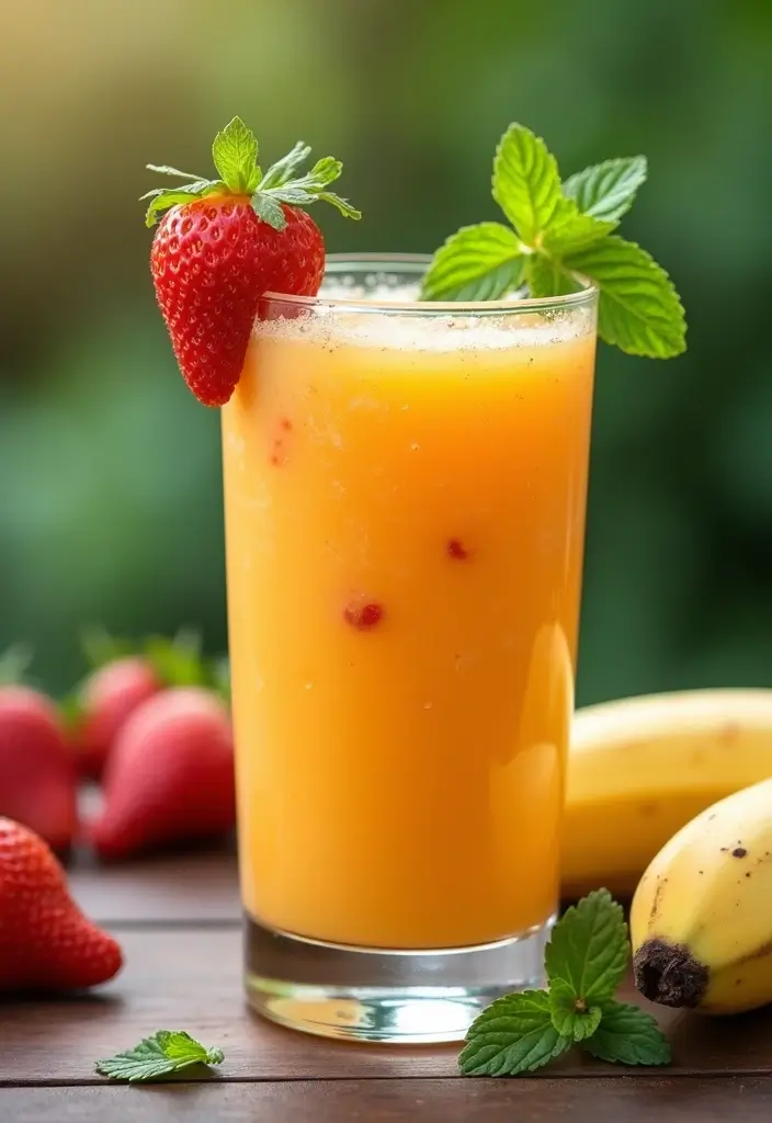 30+ Strawberry Banana Mango Smoothie Recipes for Tropical Flavor 110 30+ Strawberry Banana Mango Smoothie Recipes for Tropical Flavor - 18. Strawberry Banana Mango Smoothie with Mint
