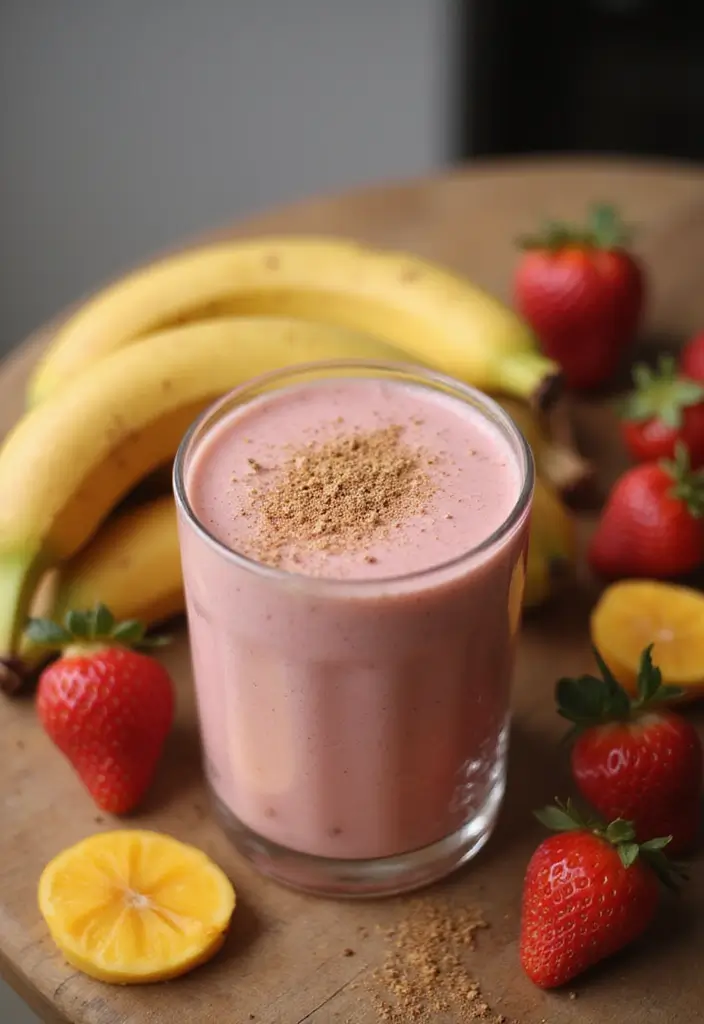 30+ Strawberry Banana Mango Smoothie Recipes for Tropical Flavor 117 30+ Strawberry Banana Mango Smoothie Recipes for Tropical Flavor - 19. Strawberry Banana Mango Smoothie with Nutmeg