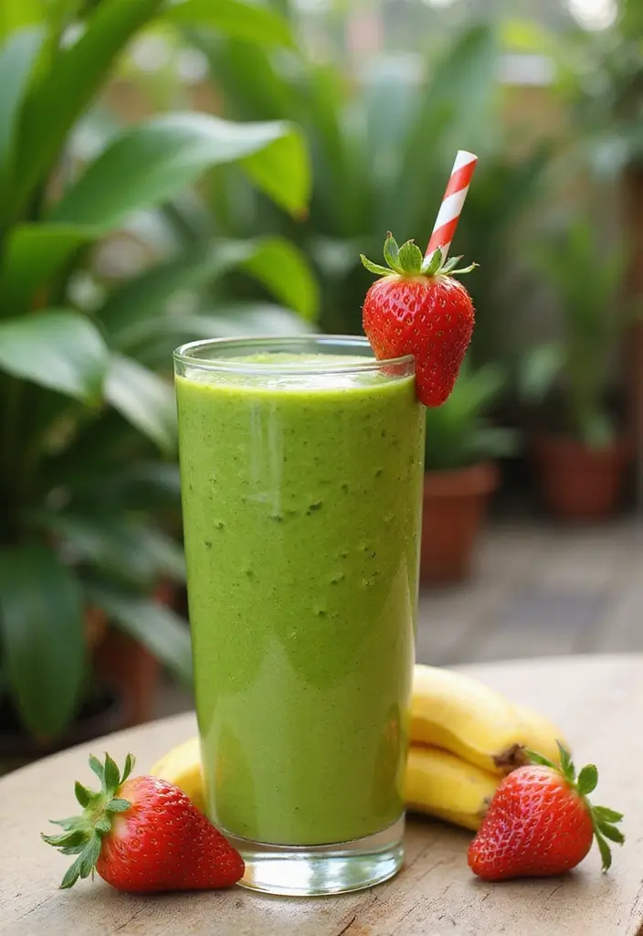 30+ Strawberry Banana Mango Smoothie Recipes for Tropical Flavor 8 30+ Strawberry Banana Mango Smoothie Recipes for Tropical Flavor - 2. Tropical Green Smoothie