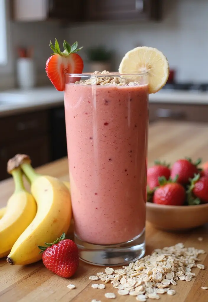 30+ Strawberry Banana Mango Smoothie Recipes for Tropical Flavor 53 30+ Strawberry Banana Mango Smoothie Recipes for Tropical Flavor - 9. Strawberry Banana Mango Smoothie with Oats